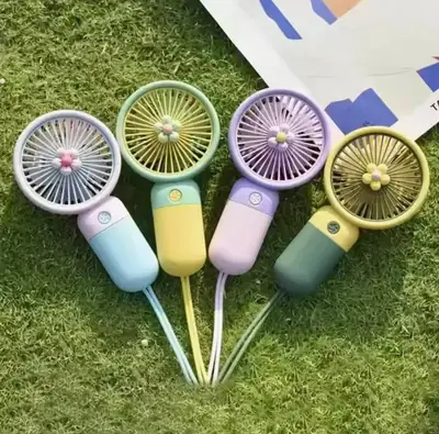 Battery Operated Mini Fan Foldable Desk Desktop Fans with LED Display for Home Office Bedroom Outdoor Travel thumbnail 2