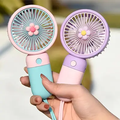 Battery Operated Mini Fan Foldable Desk Desktop Fans with LED Display for Home Office Bedroom Outdoor Travel thumbnail 5