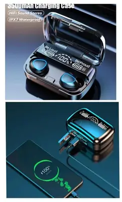 Black Long-Lasting Battery With Fast Charge Earbuds