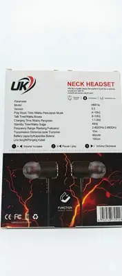 Black Long-Lasting Battery With Fast Charge Wireless Neckband thumbnail 3