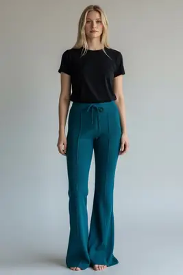 1 Pc Women's Stitched Cotton Jersey Plain Bell Bottoms