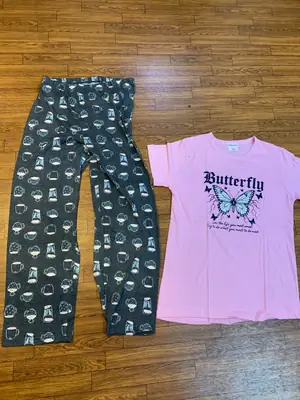 2 Pcs Women's Stitched Cotton Jersey Printed Night Suit thumbnail 2