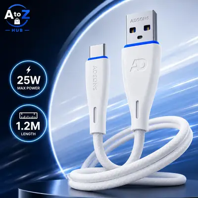 ADSONS AD-C9 25W USB-A to USB-C Fast Charging Cable, Data Cable, Transfer Cable, 1.2 Meter thumbnail 2