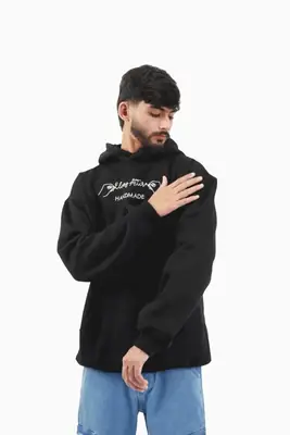 Men's 300g Cotton Embroidered Oversized Hoodie thumbnail 3