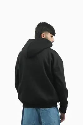 Men Black Hoodie 'Keep Life Simple' Oversize thumbnail 3