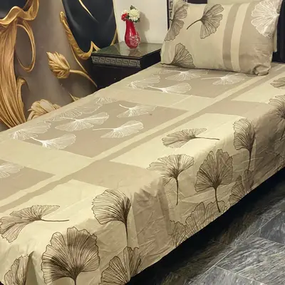 2 Pcs Cotton Printed Single Bedsheet