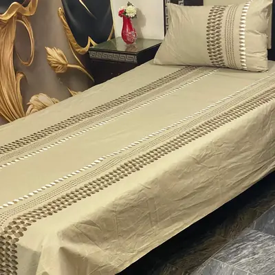 2 Pcs Cotton Printed Single Bedsheet