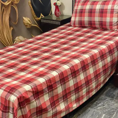 2 Pcs Cotton Printed Single Bedsheet
