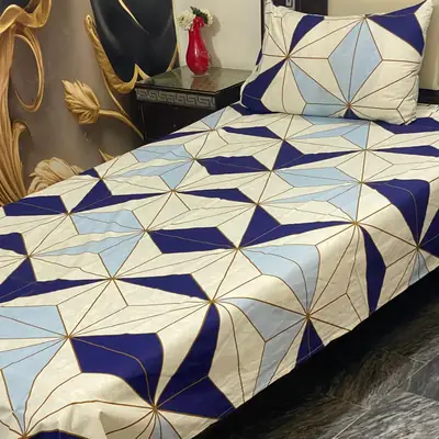 2 Pcs Cotton Printed Single Bedsheet
