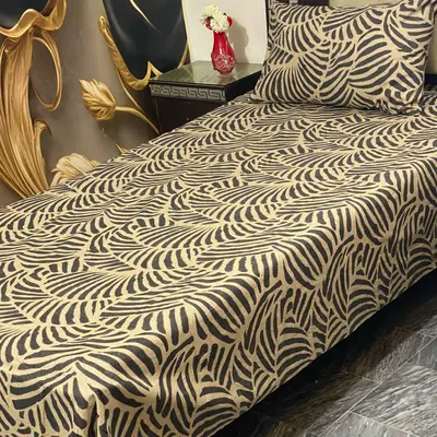 2 Pcs Cotton Printed Single Bedsheet