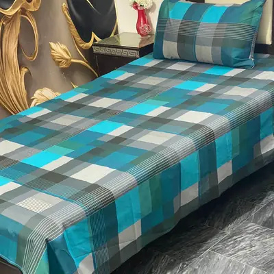 2 Pcs Cotton Printed Single Bedsheet