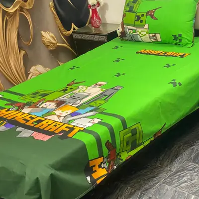 2 Pcs Cotton Printed Single Bedsheet