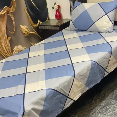 2 Pcs Cotton Printed Single Bedsheet