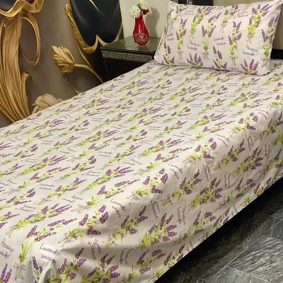 2 Pcs Cotton Printed Single Bedsheet