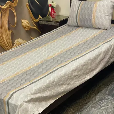 2 Pcs Cotton Printed Single Bedsheet