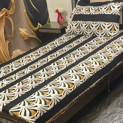 2 Pcs Cotton Patchwork Single Bedsheet