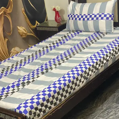 2 Pcs Cotton Patchwork Single Bedsheet