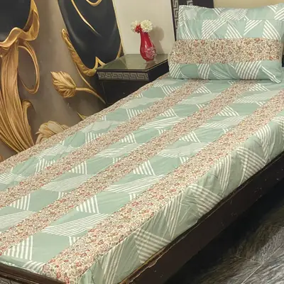 2 Pcs Cotton Patchwork Single Bedsheet