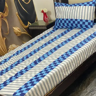 2 Pcs Cotton Patchwork Single Bedsheet