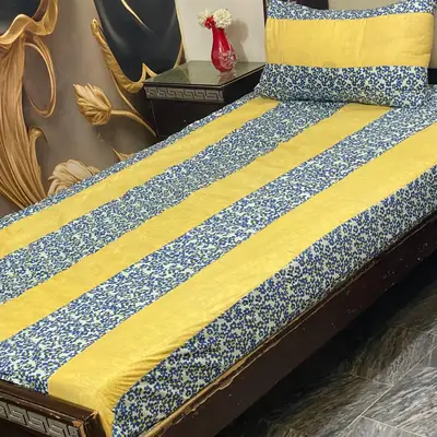 2 Pcs Cotton Patchwork Single Bedsheet