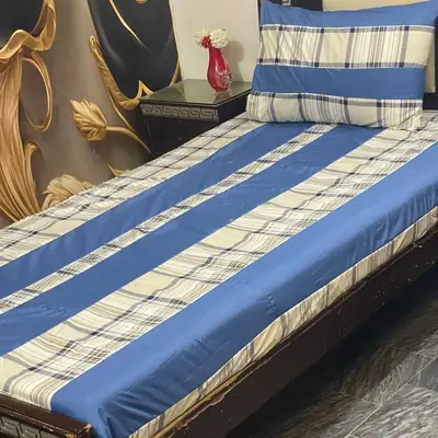 2 Pcs Cotton Patchwork Single Bedsheet