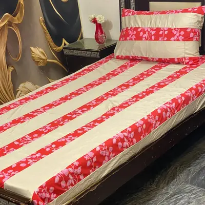 2 Pcs Cotton Patchwork Single Bedsheet