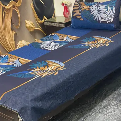 2 Pcs Cotton Printed Single Bedsheet