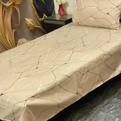 2 Pcs Cotton Printed Single Bedsheet