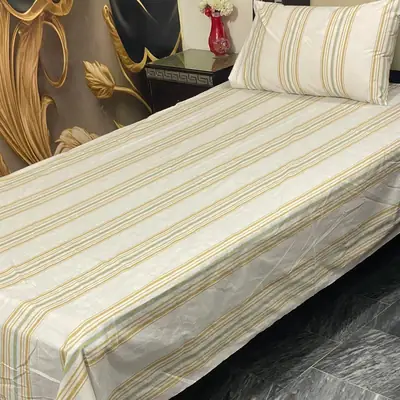 2 Pcs Cotton Printed Single Bedsheet