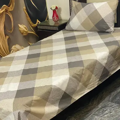 2 Pcs Cotton Printed Single Bedsheet