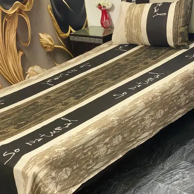 2 Pcs Cotton Printed Single Bedsheet