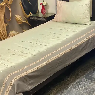 2 Pcs Cotton Printed Single Bedsheet