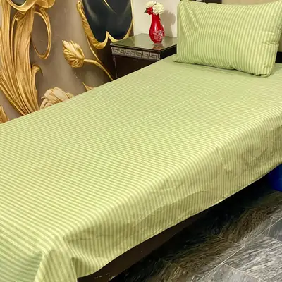 2 Pcs Cotton Printed Single Bedsheet