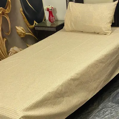 2 Pcs Cotton Printed Single Bedsheet