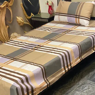 2 Pcs Cotton Printed Single Bedsheet