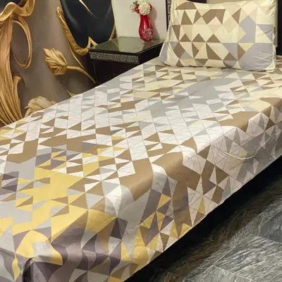 2 Pcs Cotton Printed Single Bedsheet