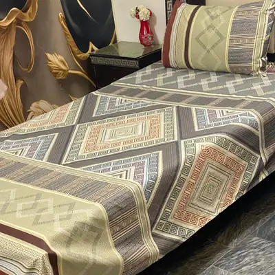 2 Pcs Cotton Printed Single Bedsheet