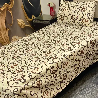 2 Pcs Cotton Printed Single Bedsheet