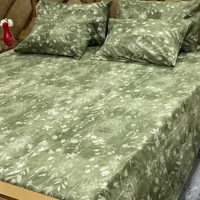 5 Pcs Cotton Printed Double Bedsheet