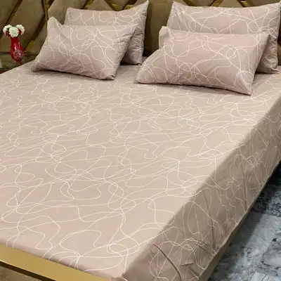5 Pcs Cotton Printed Double Bedsheet