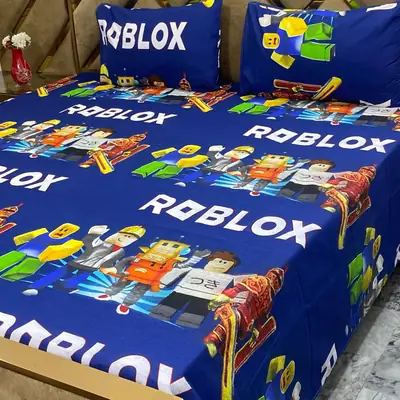3 Pcs Cotton Printed Double Bedsheet