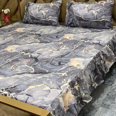 3 Pcs Cotton Frill Double Bedsheet
