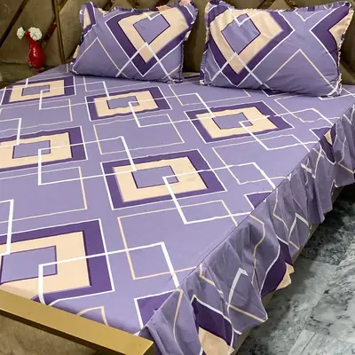 3 Pcs Cotton Frill Double Bedsheet