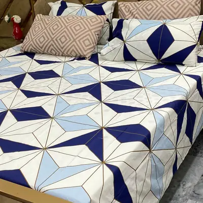5 Pcs Cotton Printed Double Bedsheet