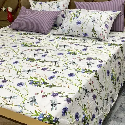 5 Pcs Cotton Printed Double Bedsheet
