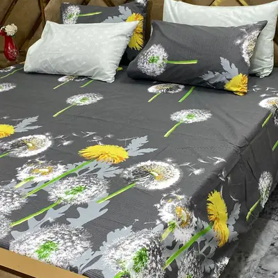 5 Pcs Cotton Printed Double Bedsheet
