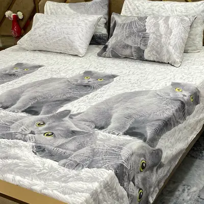 5 Pcs Cotton Printed Double Bedsheet