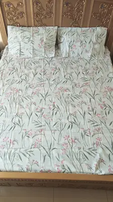 3 Pcs Cotton Printed Double Bedsheet