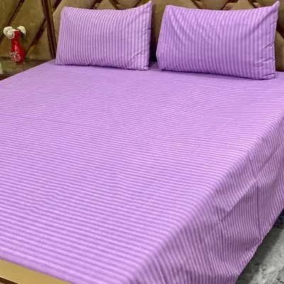 3 Pcs Cotton Printed Double Bedsheet