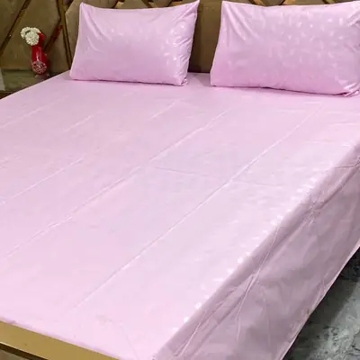 3 Pcs Cotton Printed Double Bedsheet
